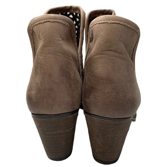 Krbonell Brown Leather Perforated Pointed Toe Booties - Picture 4 of 7